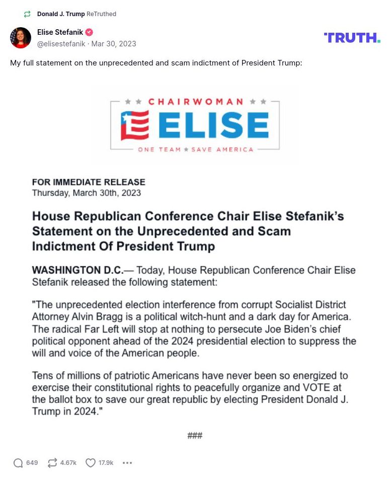 Post image from Donald Trump