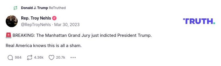 Post image from Donald Trump