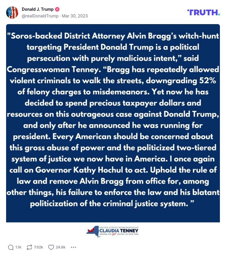 Post image from Donald Trump