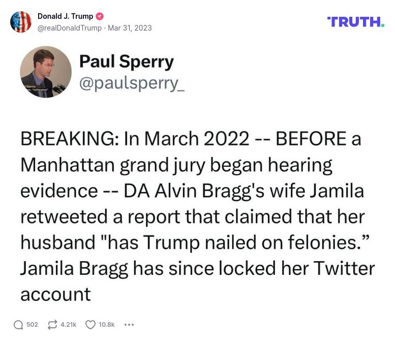 Post image from Donald Trump