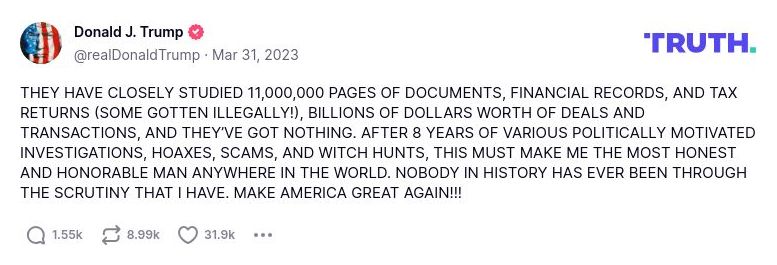 Post image from Donald Trump