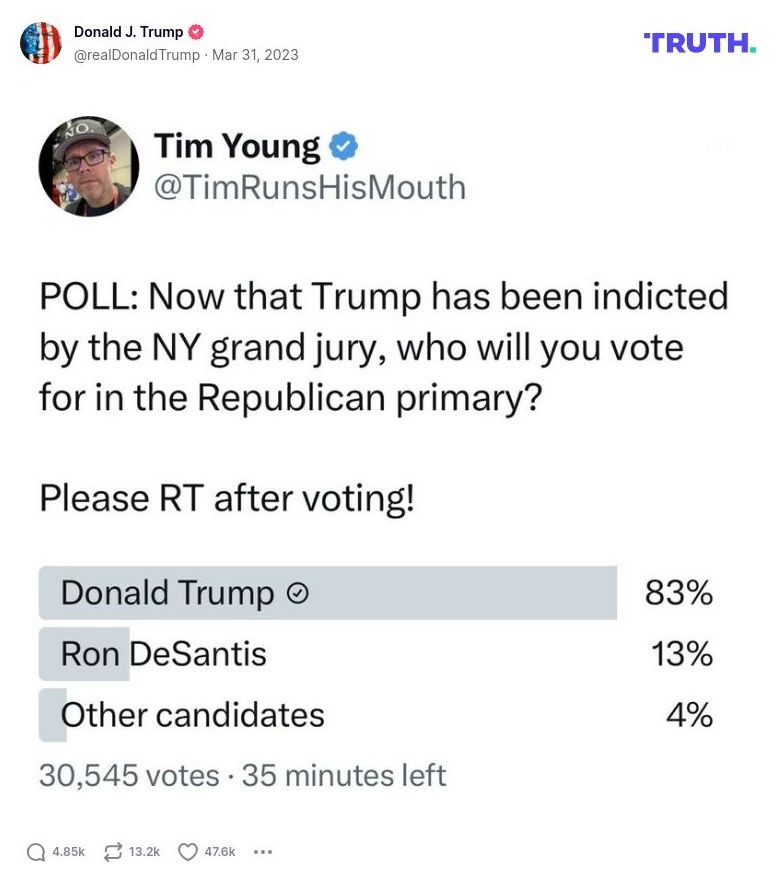 Post image from Donald Trump