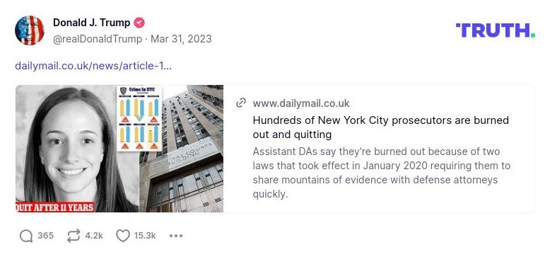 Post image from Donald Trump