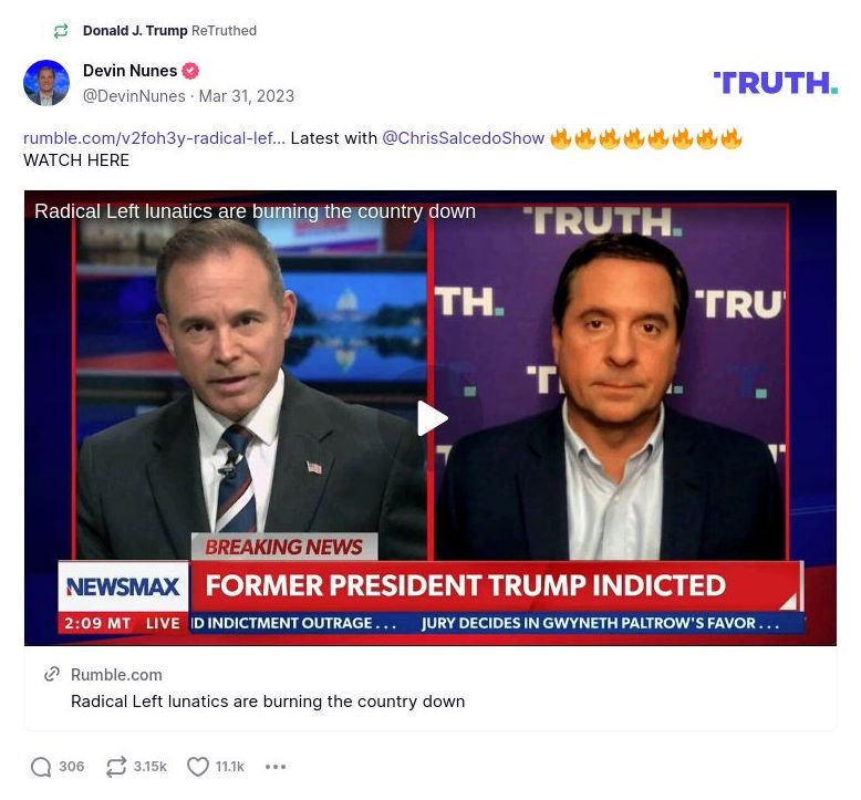 Post image from Donald Trump