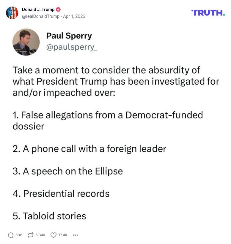 Post image from Donald Trump