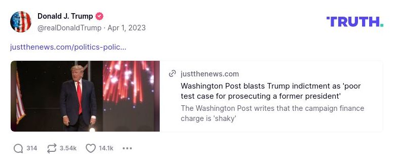 Post image from Donald Trump