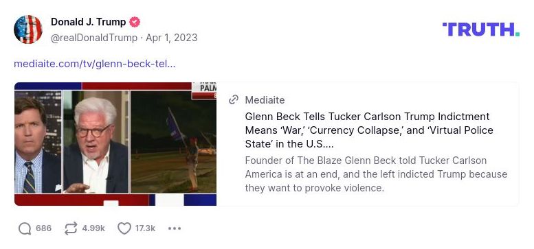 Post image from Donald Trump