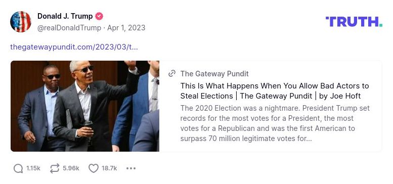 Post image from Donald Trump