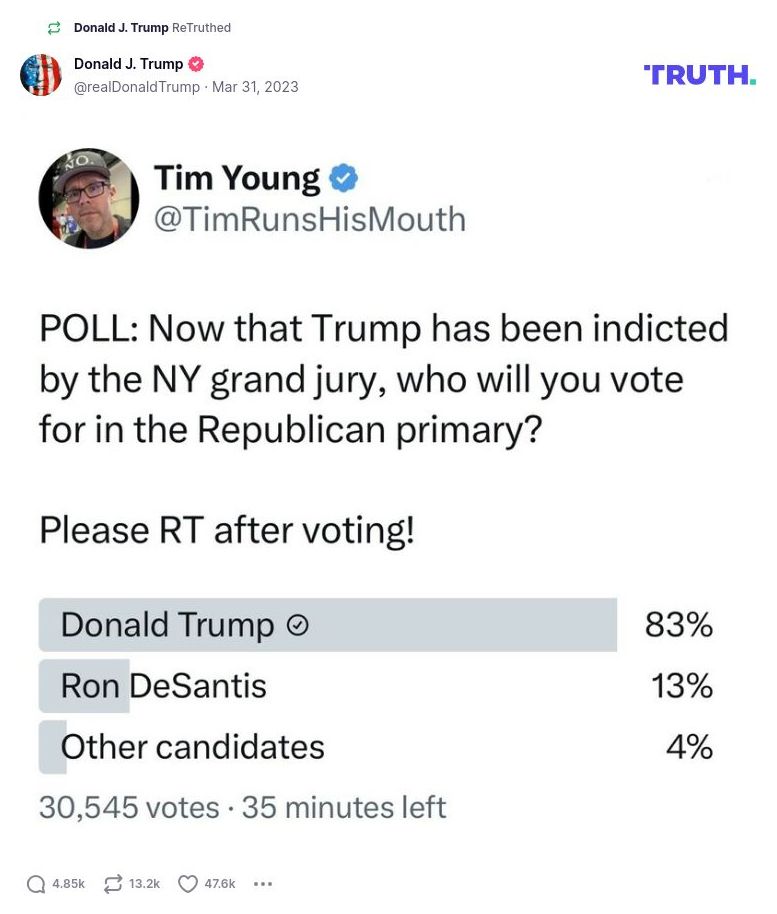 Post image from Donald Trump