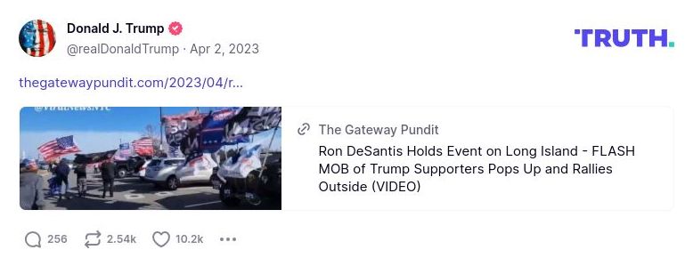 Post image from Donald Trump