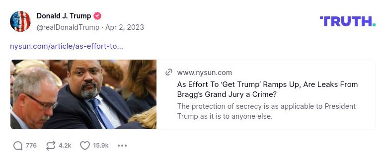 Post image from Donald Trump