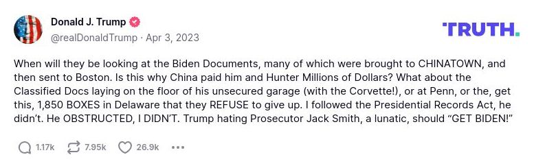 Post preview from Donald Trump