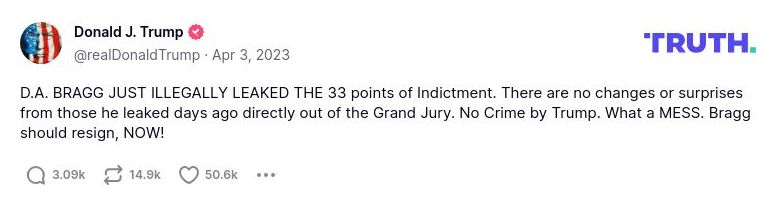 Post image from Donald Trump