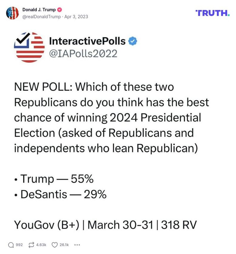 Post image from Donald Trump