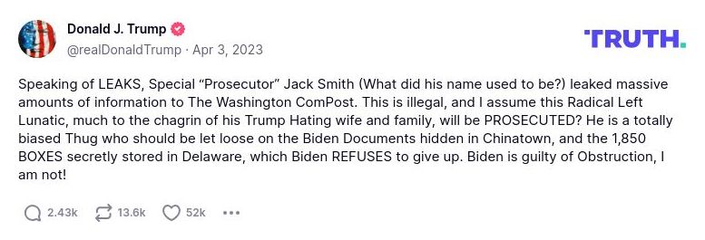 Post image from Donald Trump