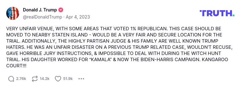 Post image from Donald Trump