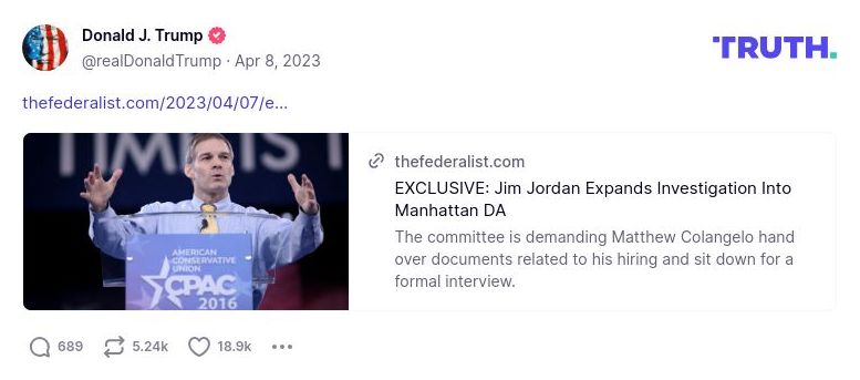 Post image from Donald Trump