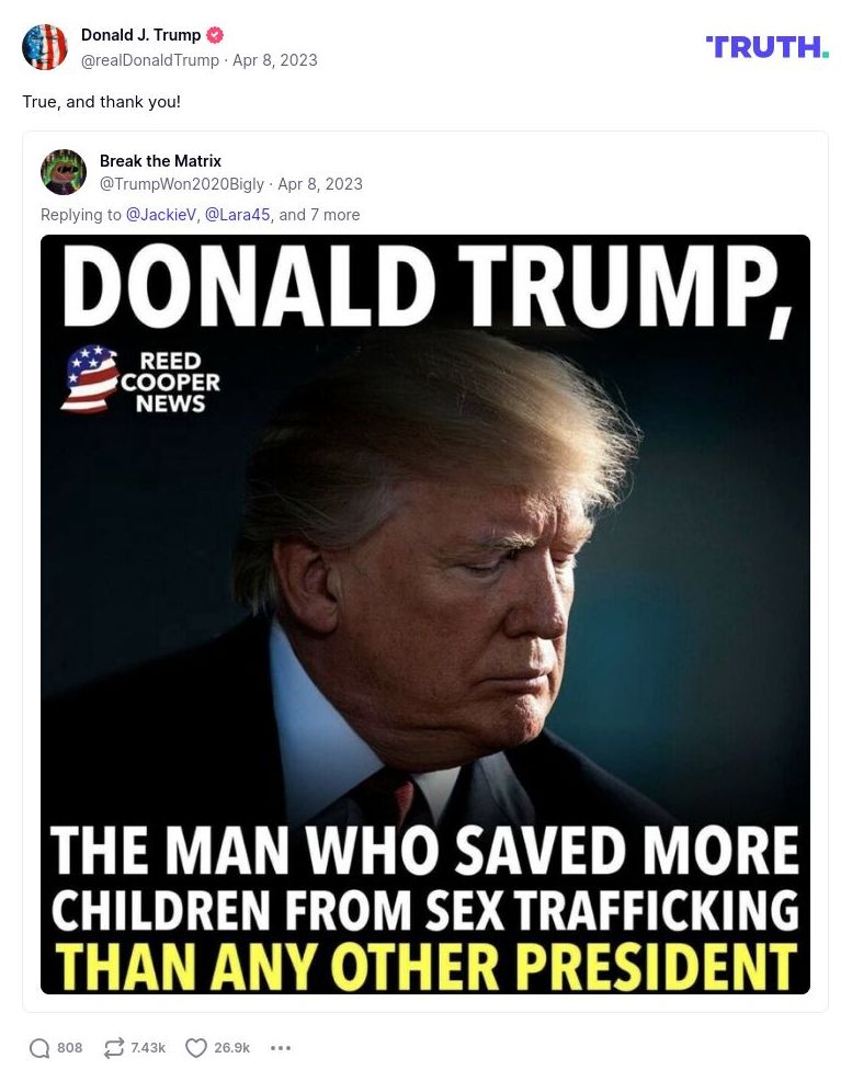 Post image from Donald Trump