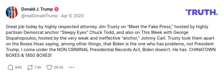 Post image from Donald Trump