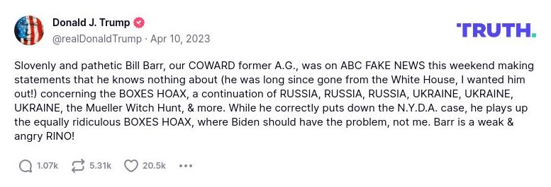 Post preview from Donald Trump