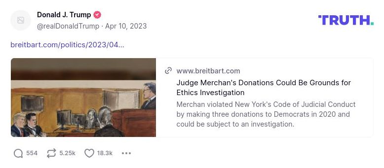 Post image from Donald Trump