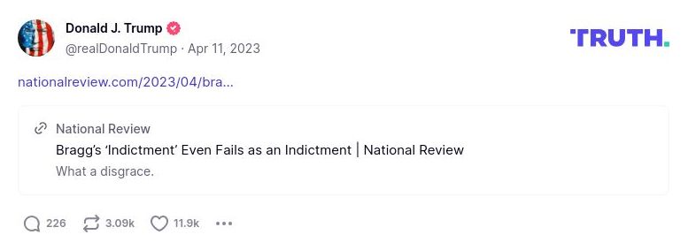 Post image from Donald Trump