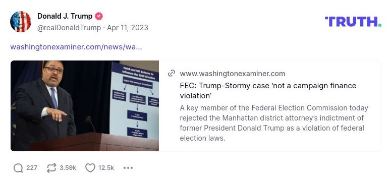 Post image from Donald Trump