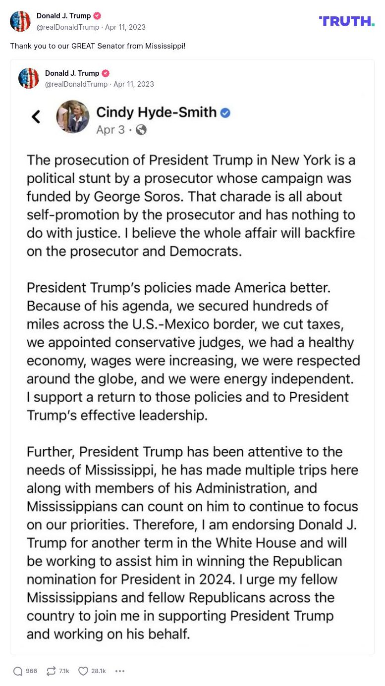 Post image from Donald Trump