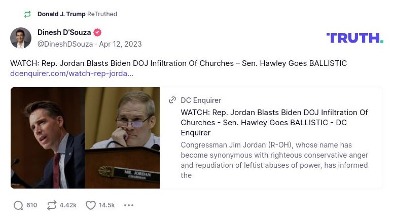 Post image from Donald Trump