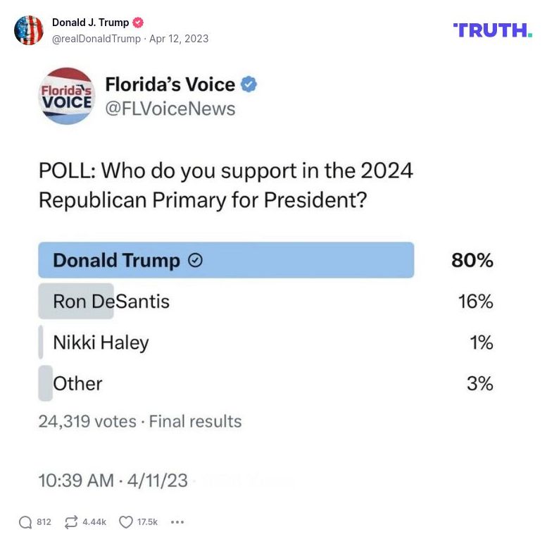 Post image from Donald Trump