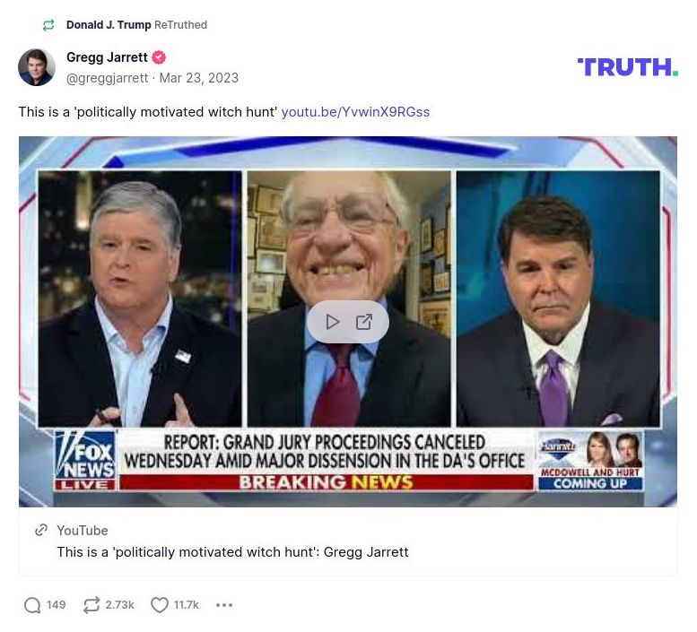 Post image from Donald Trump