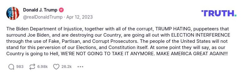 Post image from Donald Trump