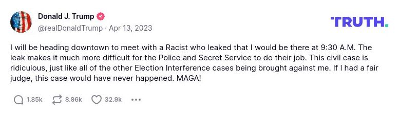 Post image from Donald Trump