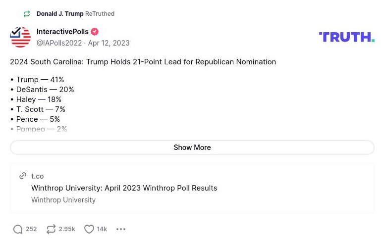 Post image from Donald Trump