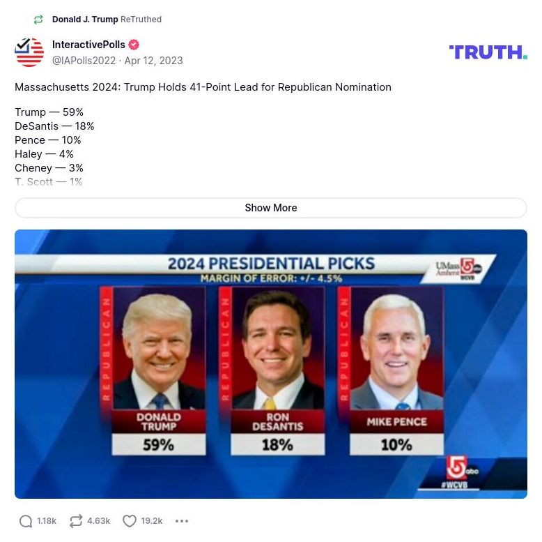 Post image from Donald Trump