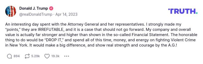 Post image from Donald Trump