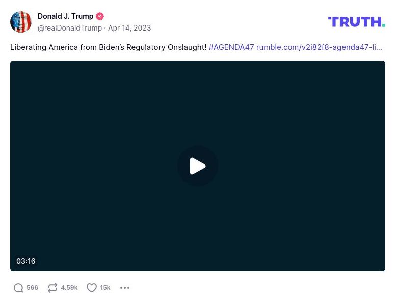 Post image from Donald Trump