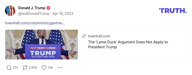 Post image from Donald Trump