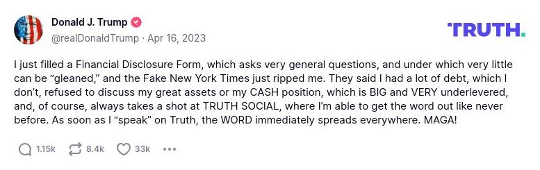 Post image from Donald Trump