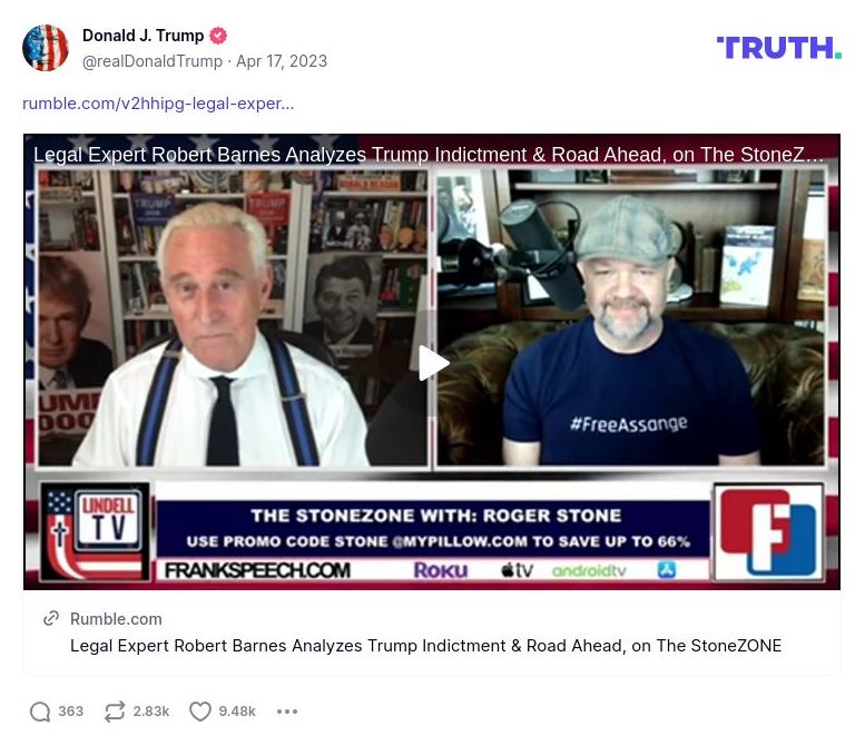 Post image from Donald Trump