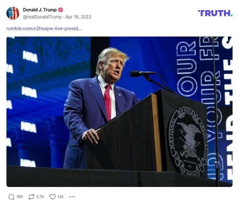 Post image from Donald Trump