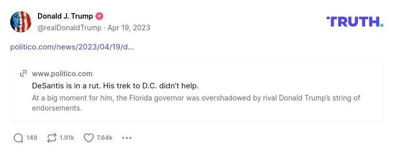 Post image from Donald Trump