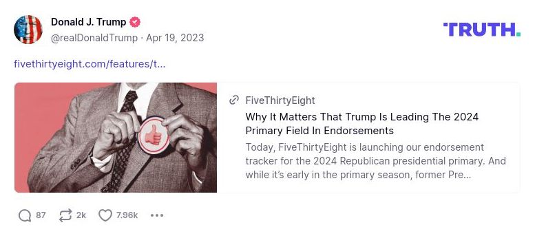 Post image from Donald Trump