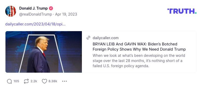 Post image from Donald Trump