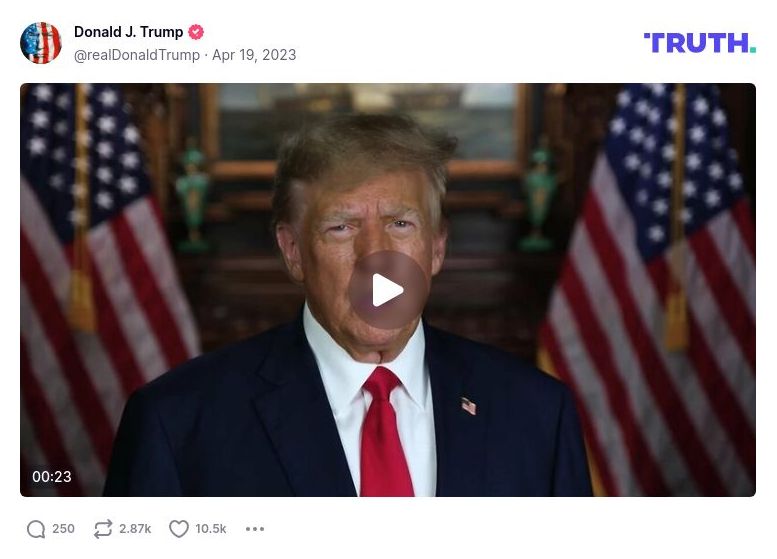 Post image from Donald Trump