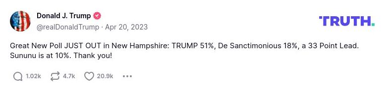 Post image from Donald Trump