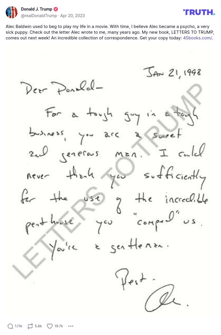 Post image from Donald Trump