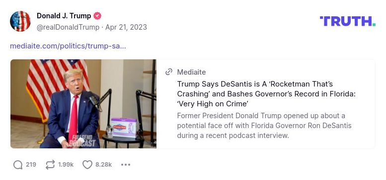 Post image from Donald Trump