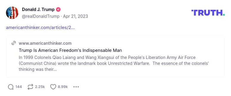 Post image from Donald Trump