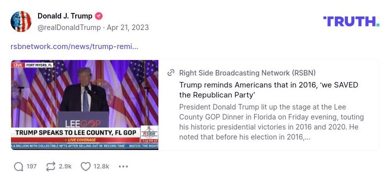 Post image from Donald Trump